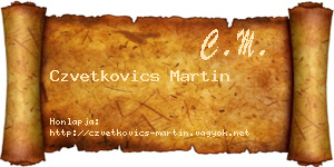 Czvetkovics Martin névjegykártya